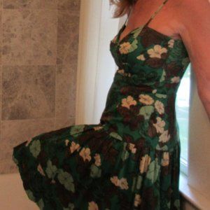 Moulinette Soeurs Green Fitted Summer Dress, size 6